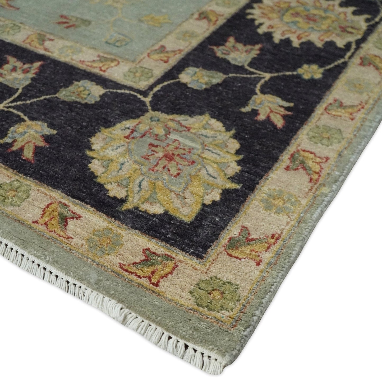 8x10 Fine Hand Knotted Silver and Black Muted Antique Traditional Vintage Persian Wool Rug | AGR45