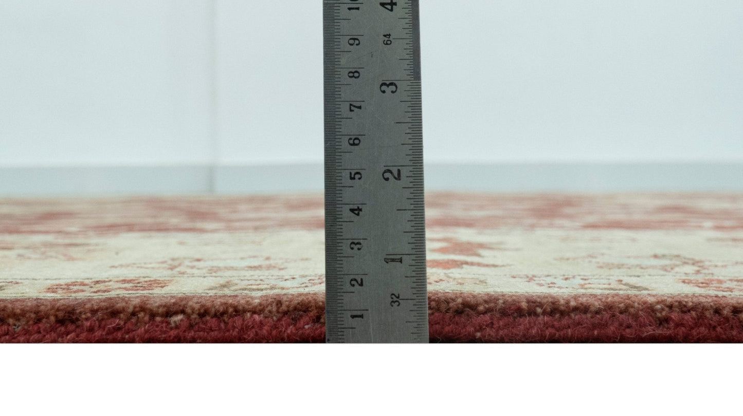 8X10 Fine Hand Knotted Rust And Gold Traditional Design Wool Rug