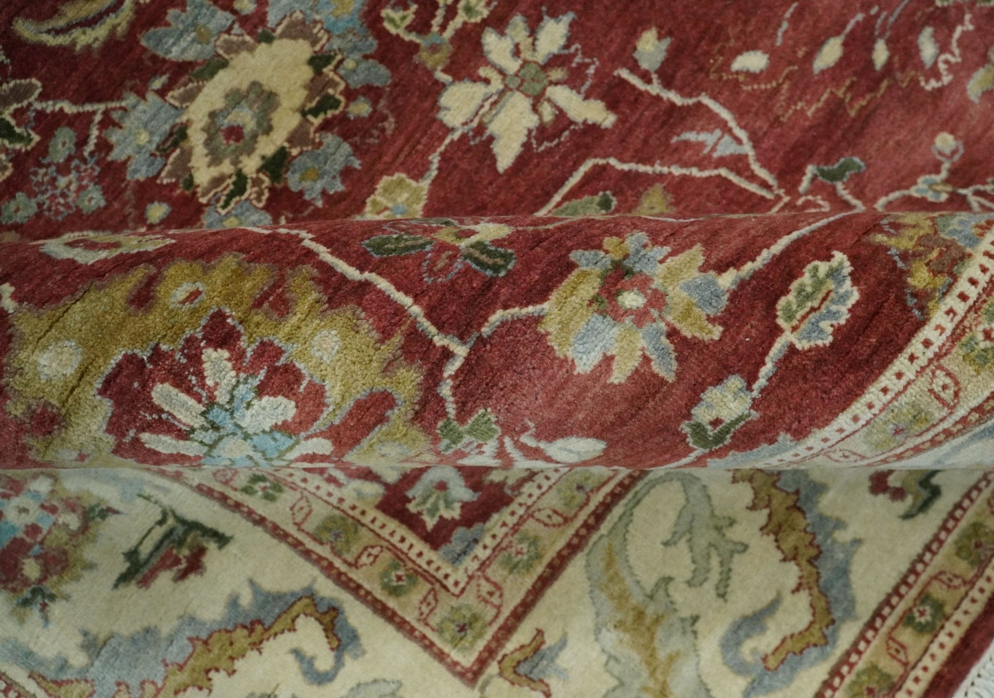 8x10 Fine Hand Knotted Rust and Ivory Traditional Vintage Persian Style Antique Wool Rug | AGR20