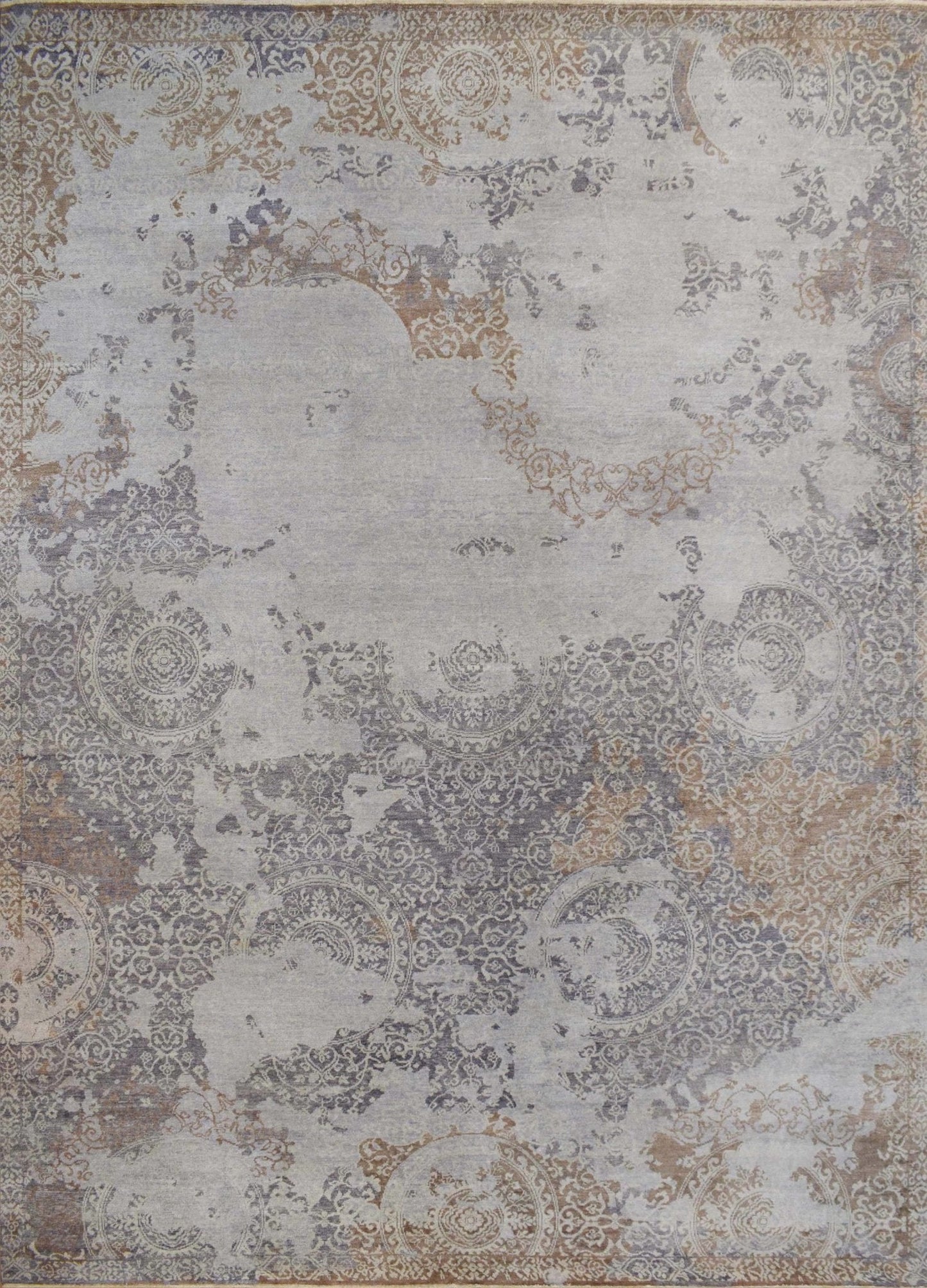 8x10 Rug | Modern Handmade Wool blended viscose Area Rug | TRD1634810