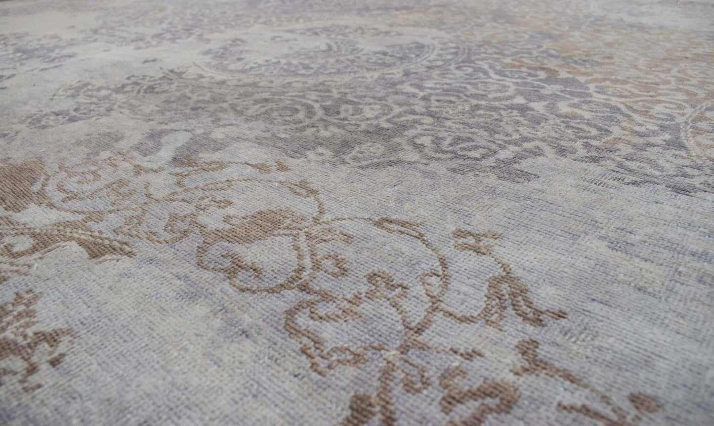 8x10 Rug | Modern Handmade Wool blended viscose Area Rug | TRD1634810