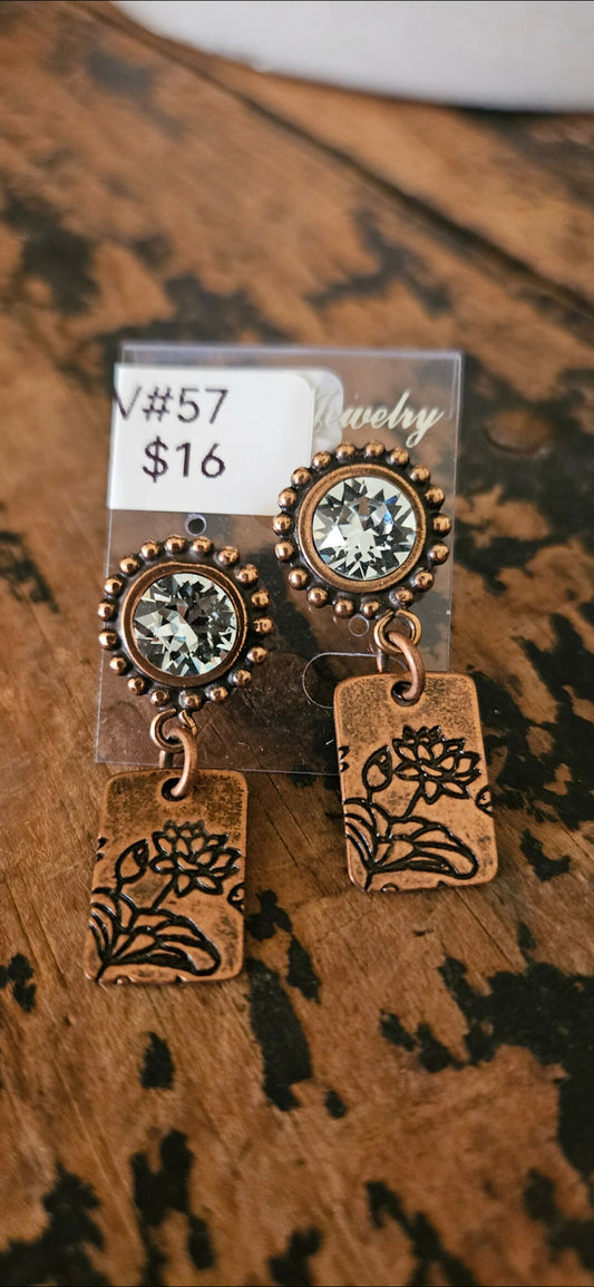 Anytime Crystals Genuine Swarovski Crystal 8.5mm Pale Blue Flowers Earrings