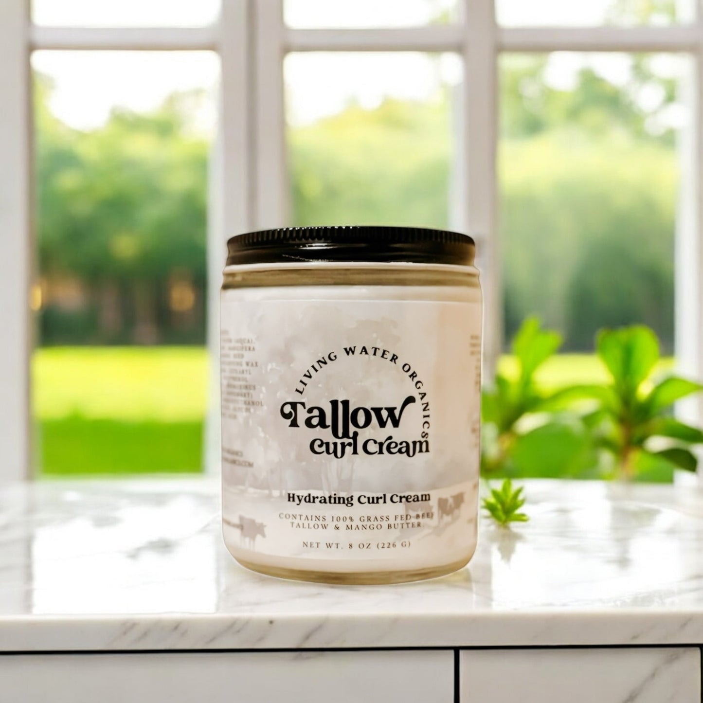 100% Grass Fed Tallow Curl Cream for Curly Hair (Promotes Repairing Damaged or Dry Hair)