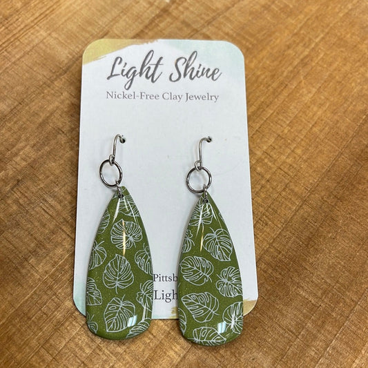 Monstera Dagger Dangle Earrings