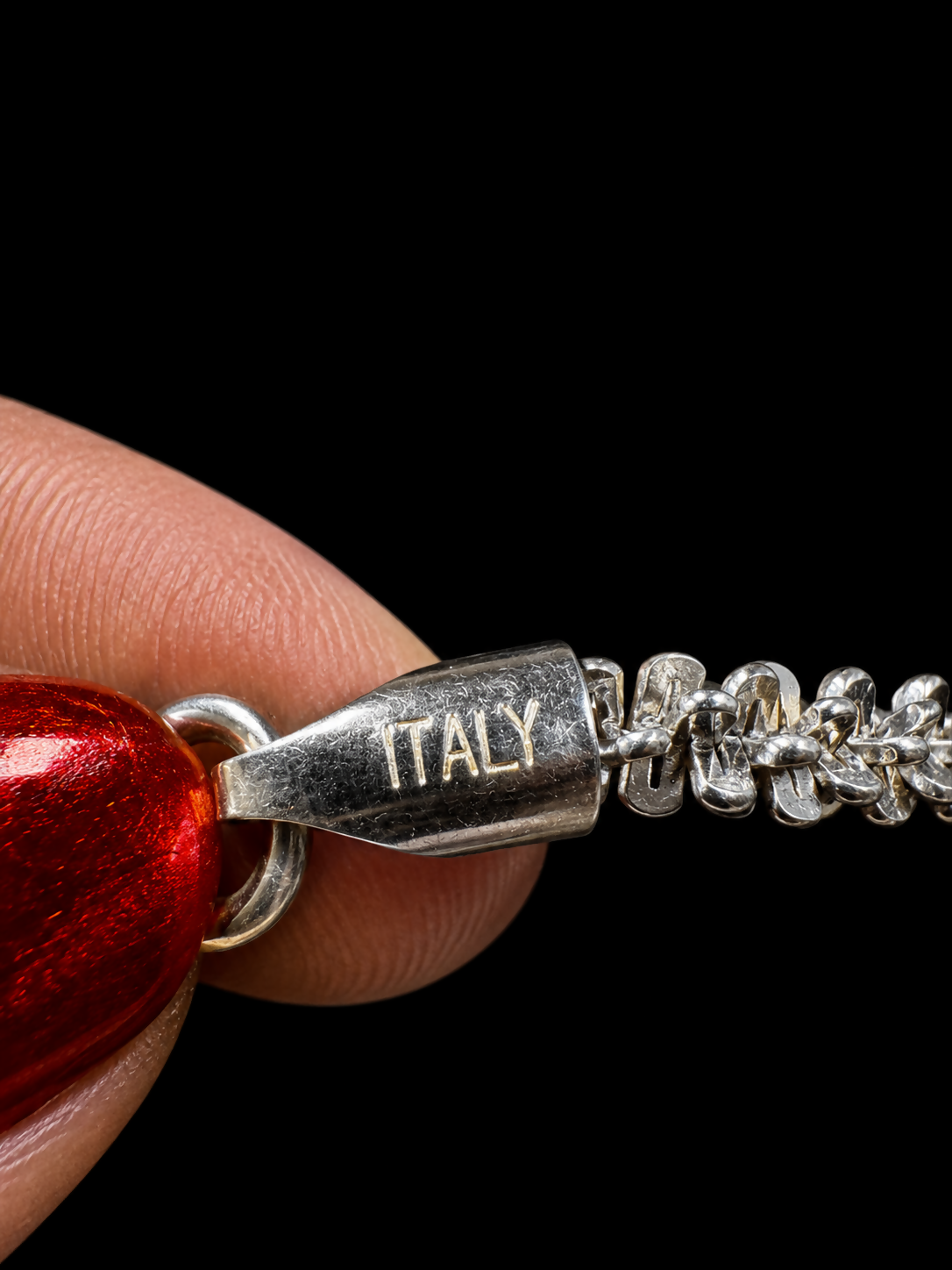 Italian Sterling Silver Woven Necklace by Milor – 925 Italy