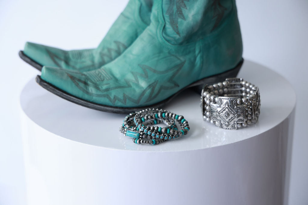 Aqua Mayra Biss Tall Cowboy Boots by Old Gringo
