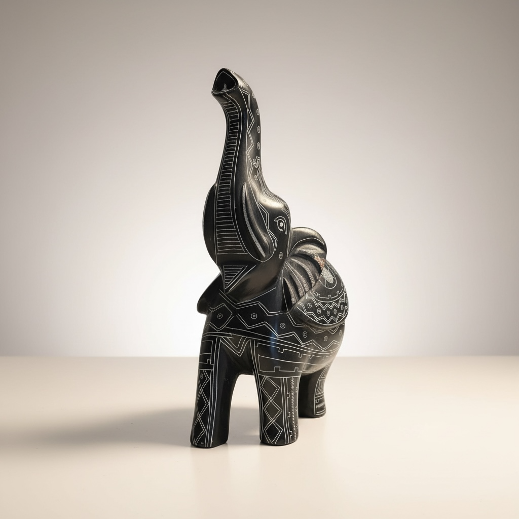 Vintage Stone Carved Elephant