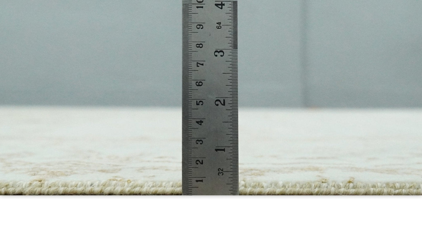 9x12 Fine Hand Knotted Beige and Brown Traditional Vintage Persian Style Antique Wool and Silk Rug | AGR46