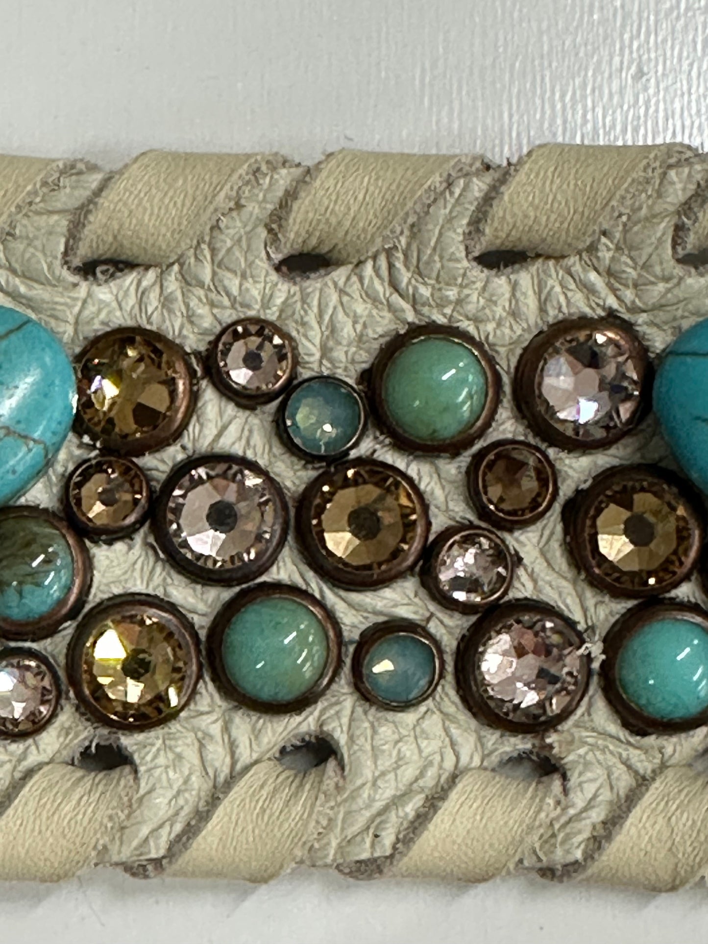 Kurtmen Bone Turquoise Butterfly Crystal Cuff Bracelet