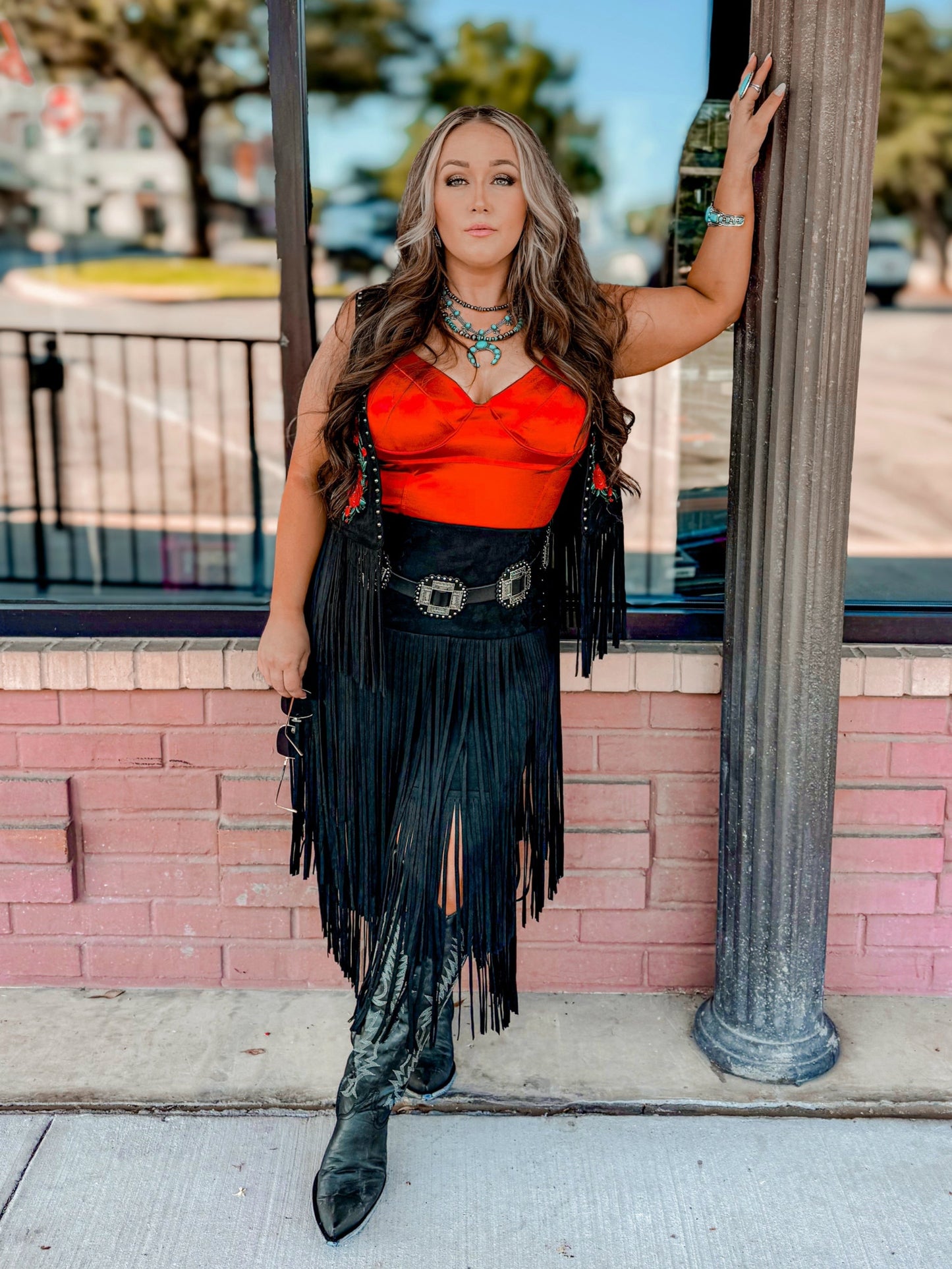 Black Wide Calf Mayra Tall Cowboy Boots by Old Gringo