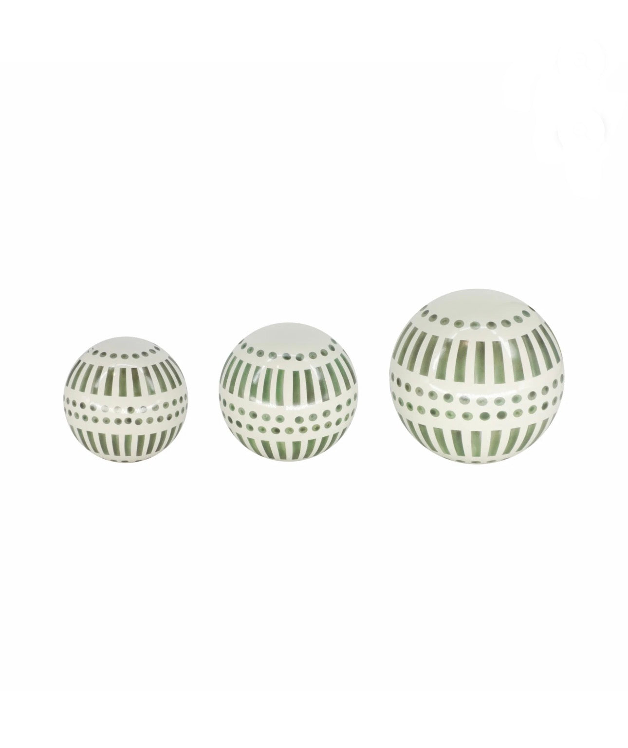 Home Set of Orbs 3 6/5/4" -Green