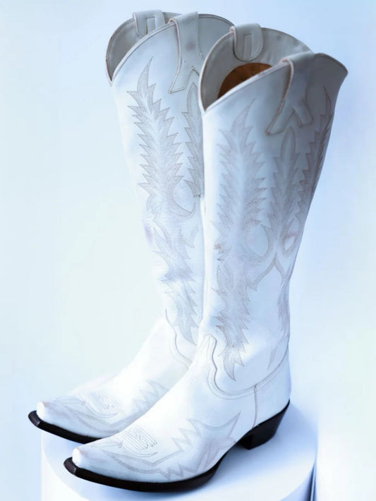 Beige Mayra Biss Tall Cowboy Boots by Old Gringo