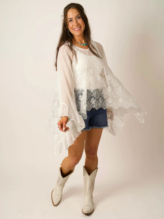 Oversized Bohemian Lace Blouse
