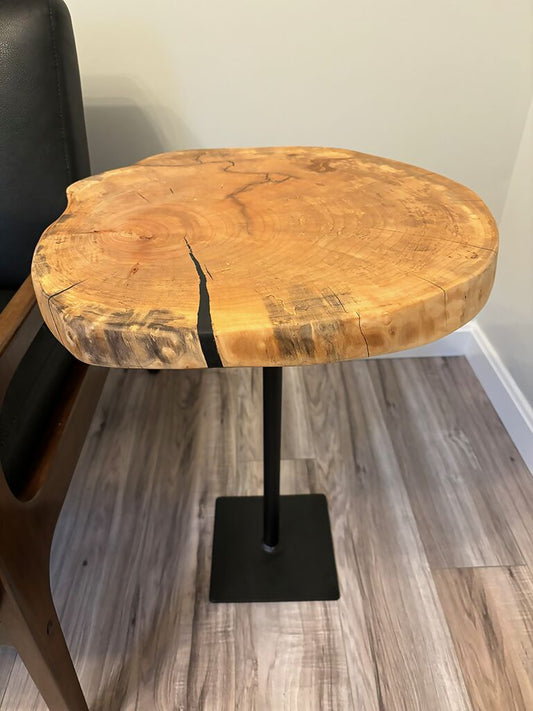 Pedestal Side Table - Maple