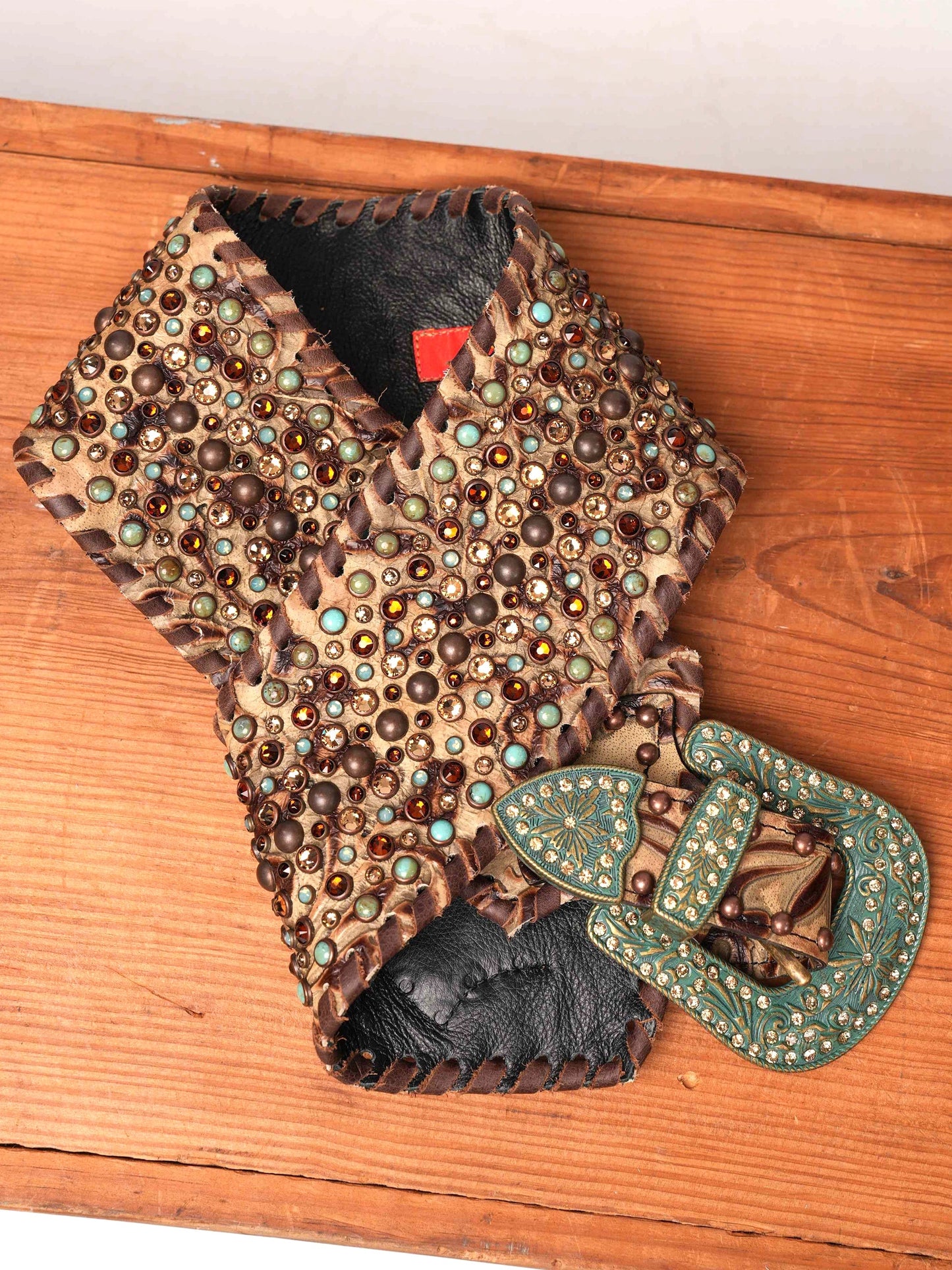 Kurtmen Vintage Turquoise Pearl Western Belt