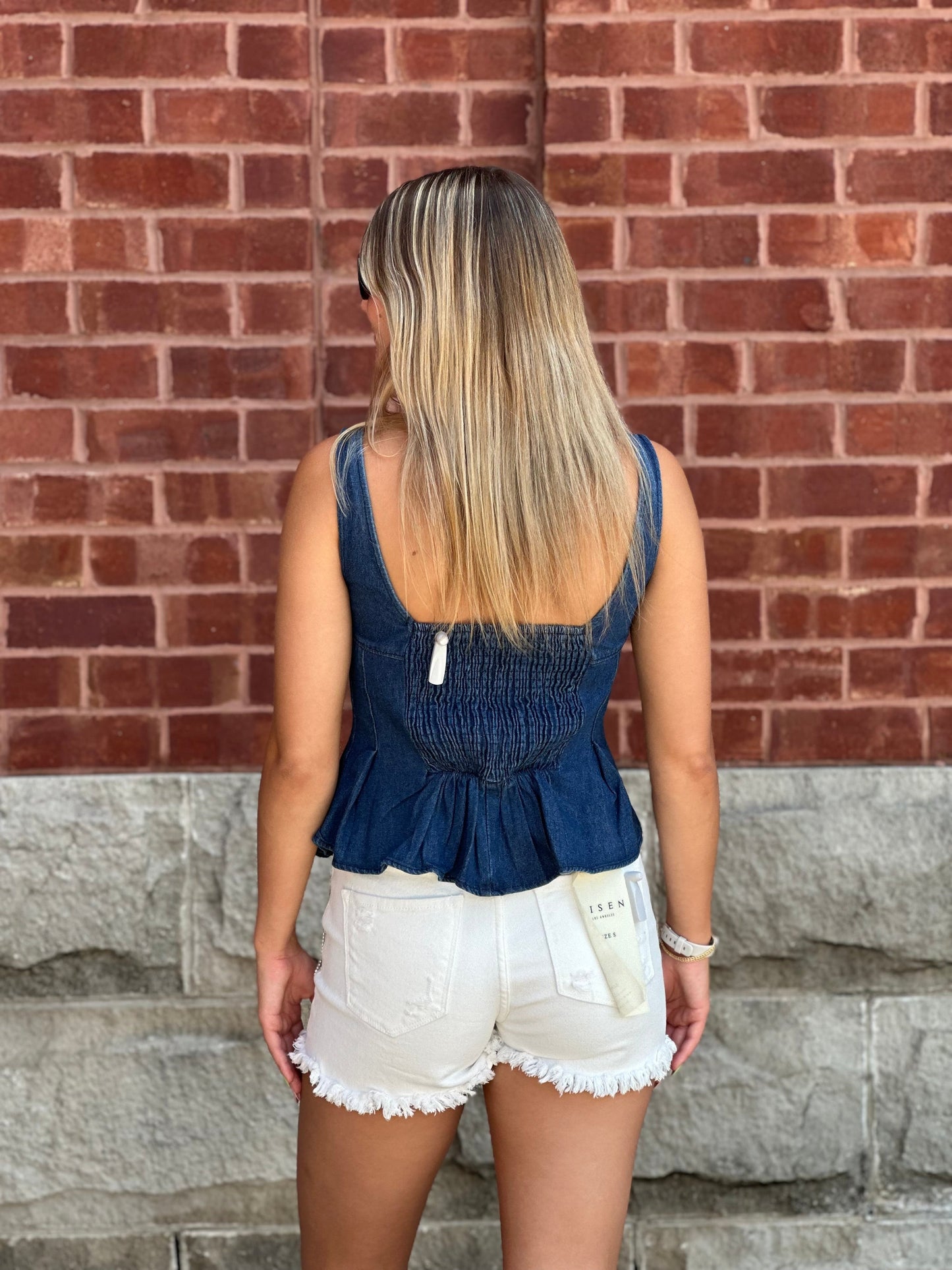 Peplum Denim Tank