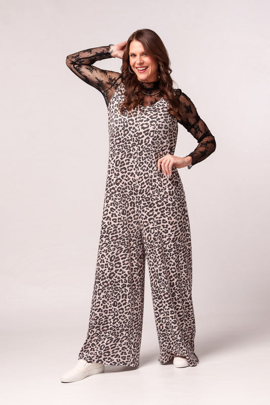 Fierce Yet Cozy Leopard Jumpsuit