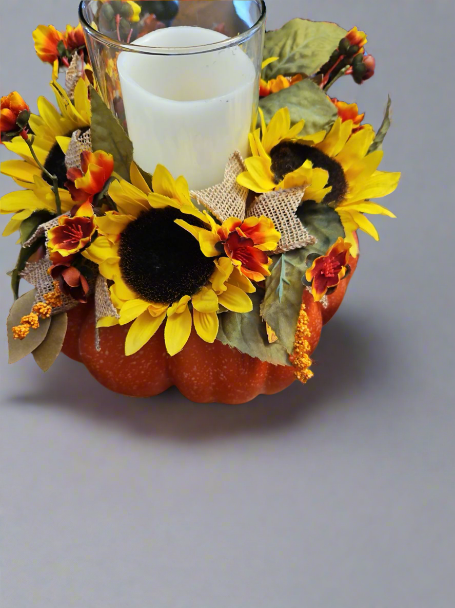 Pumpkin Floral w/candle