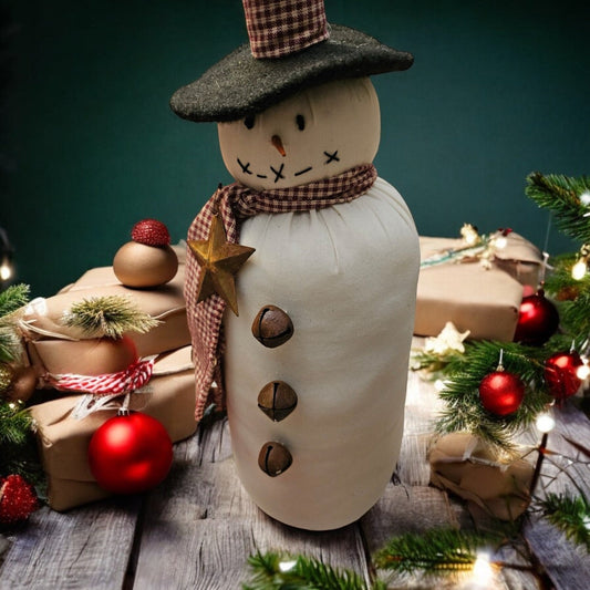 Snowman with rustic buttons