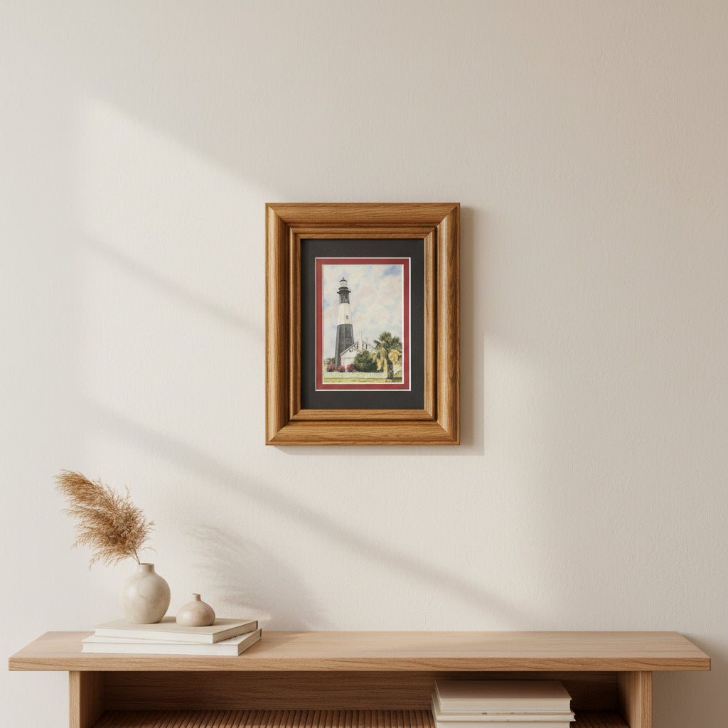 framed art of the Tybee Island Lighthouse in Georgia