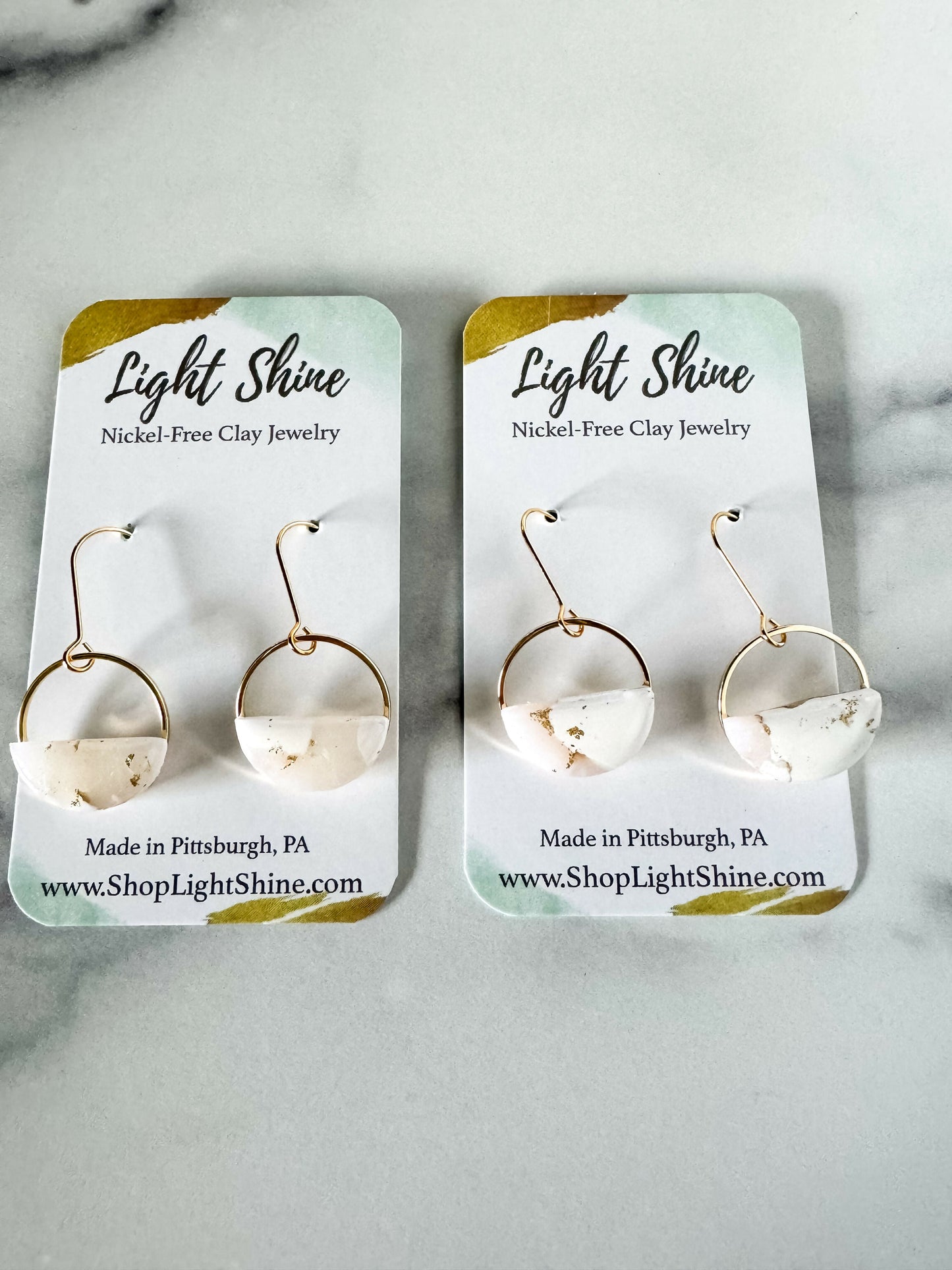 Translucent & White Clay Jaclyn Drop