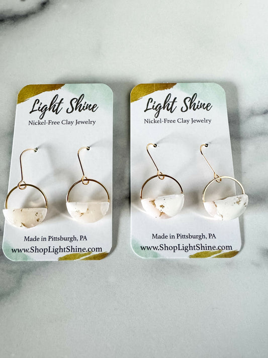Translucent & White Clay Jaclyn Drop