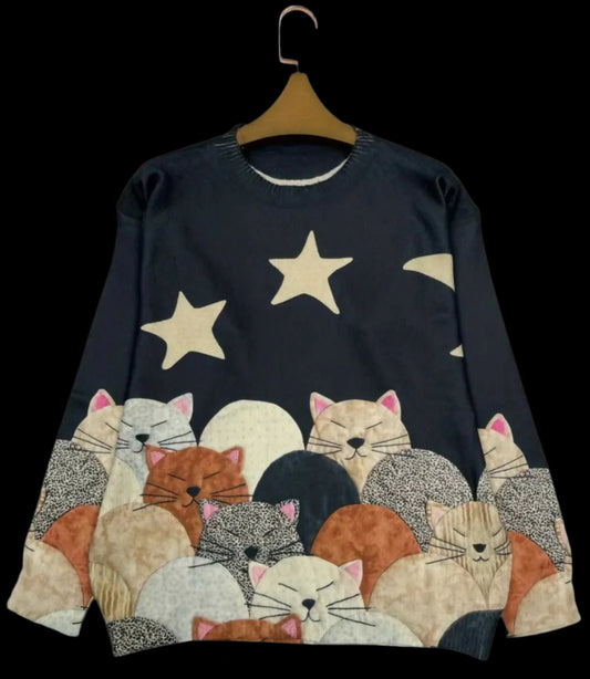 blue cat sweater