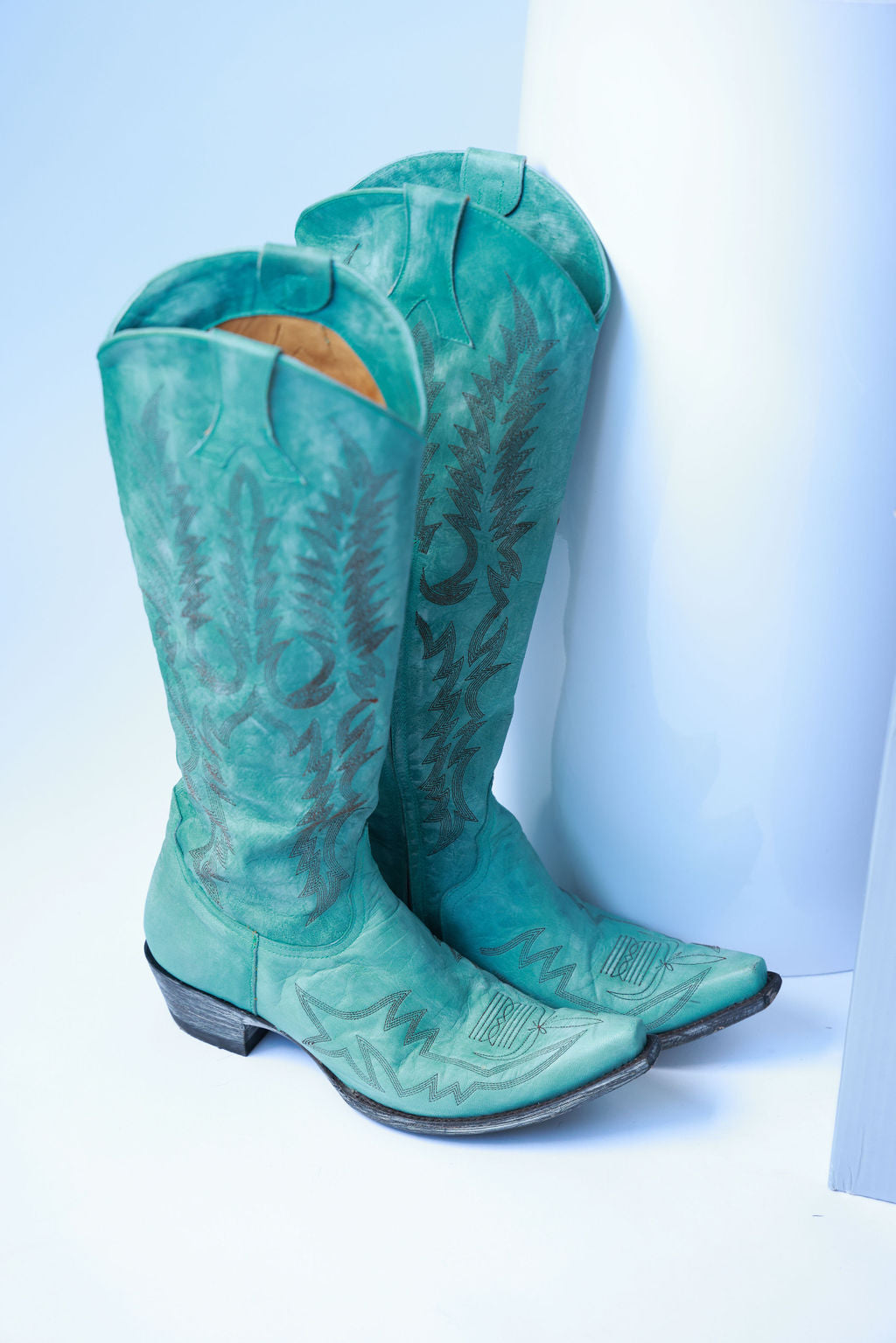 Aqua Mayra Biss Tall Cowboy Boots by Old Gringo