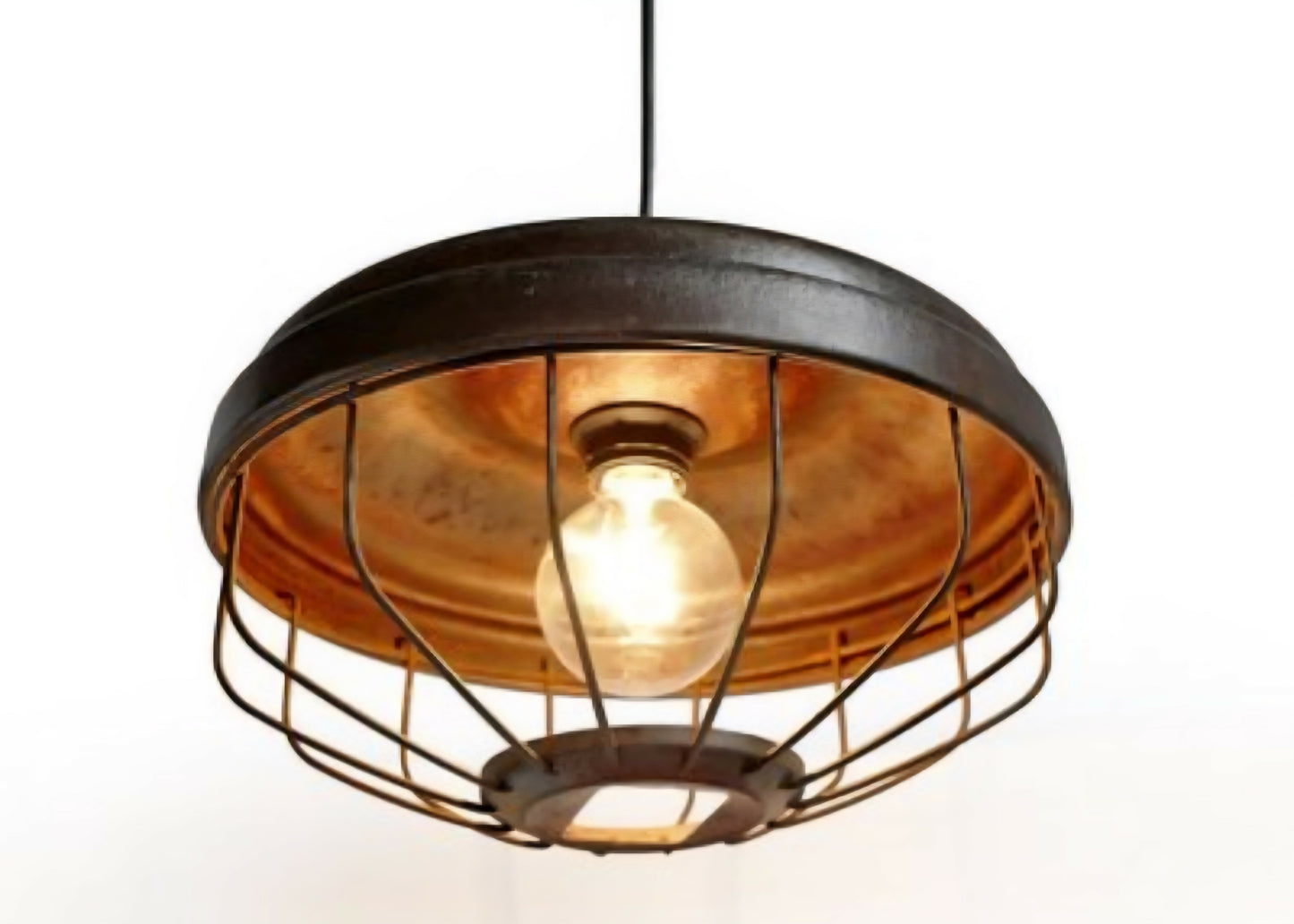 Antique Chicken Feeder hanging light