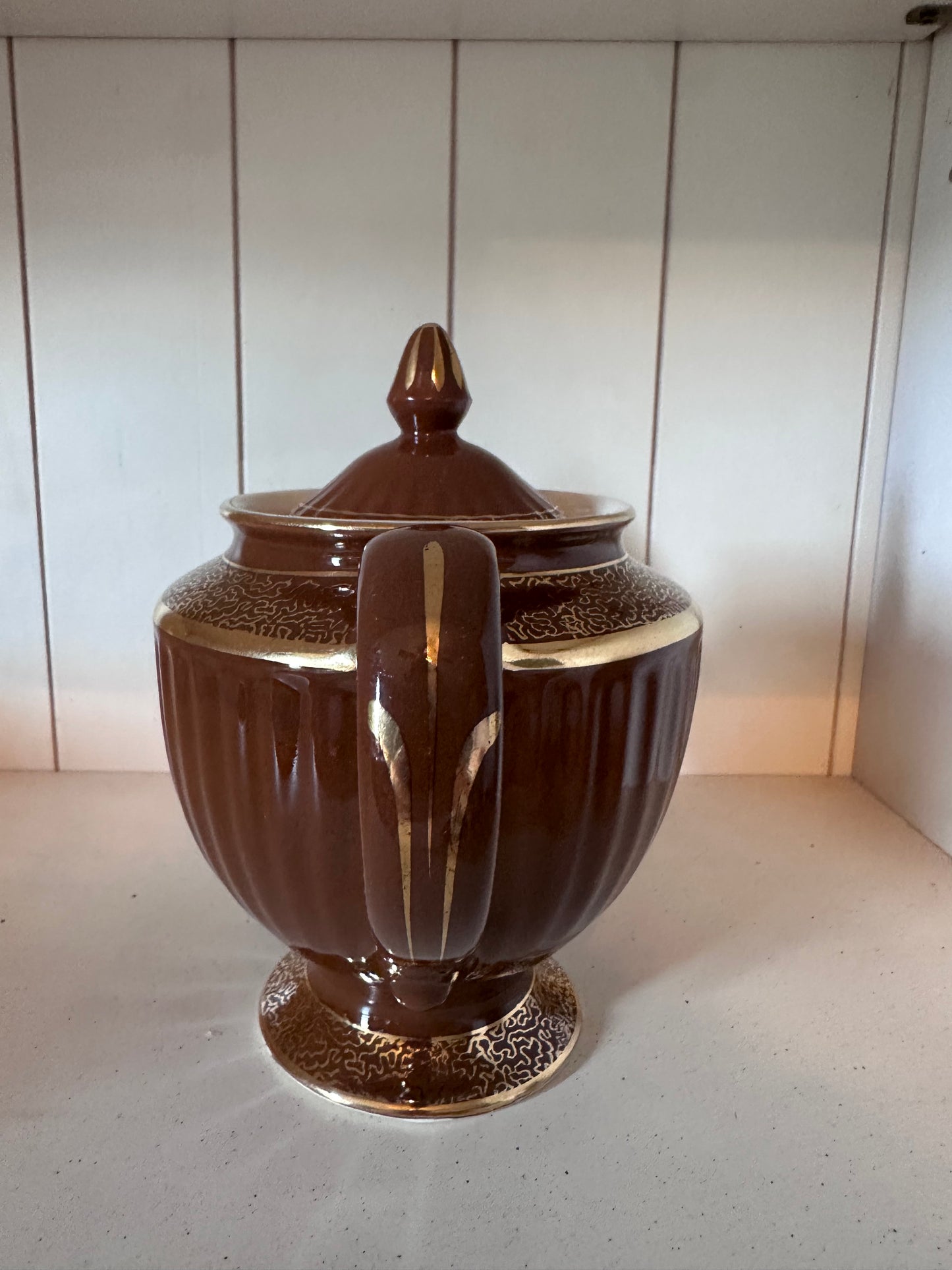 Hall Brown Gold Ceramic Teapot