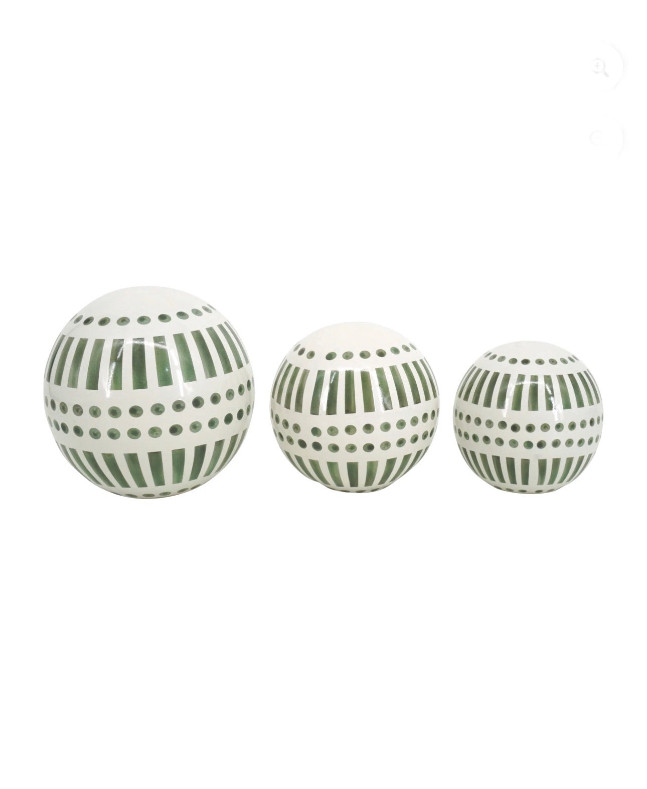 Home Set of Orbs 3 6/5/4" -Green
