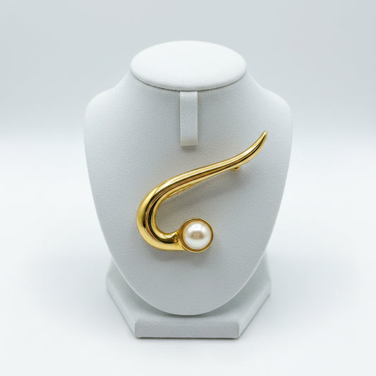 Vintage Gold Tone Swirl Broach