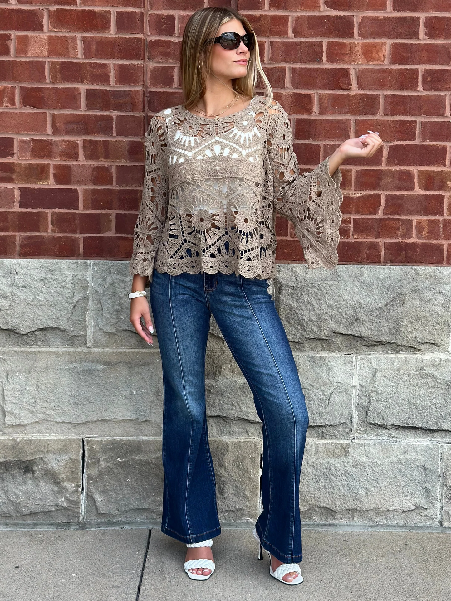 POL Bohemian Goddess Crochet Top