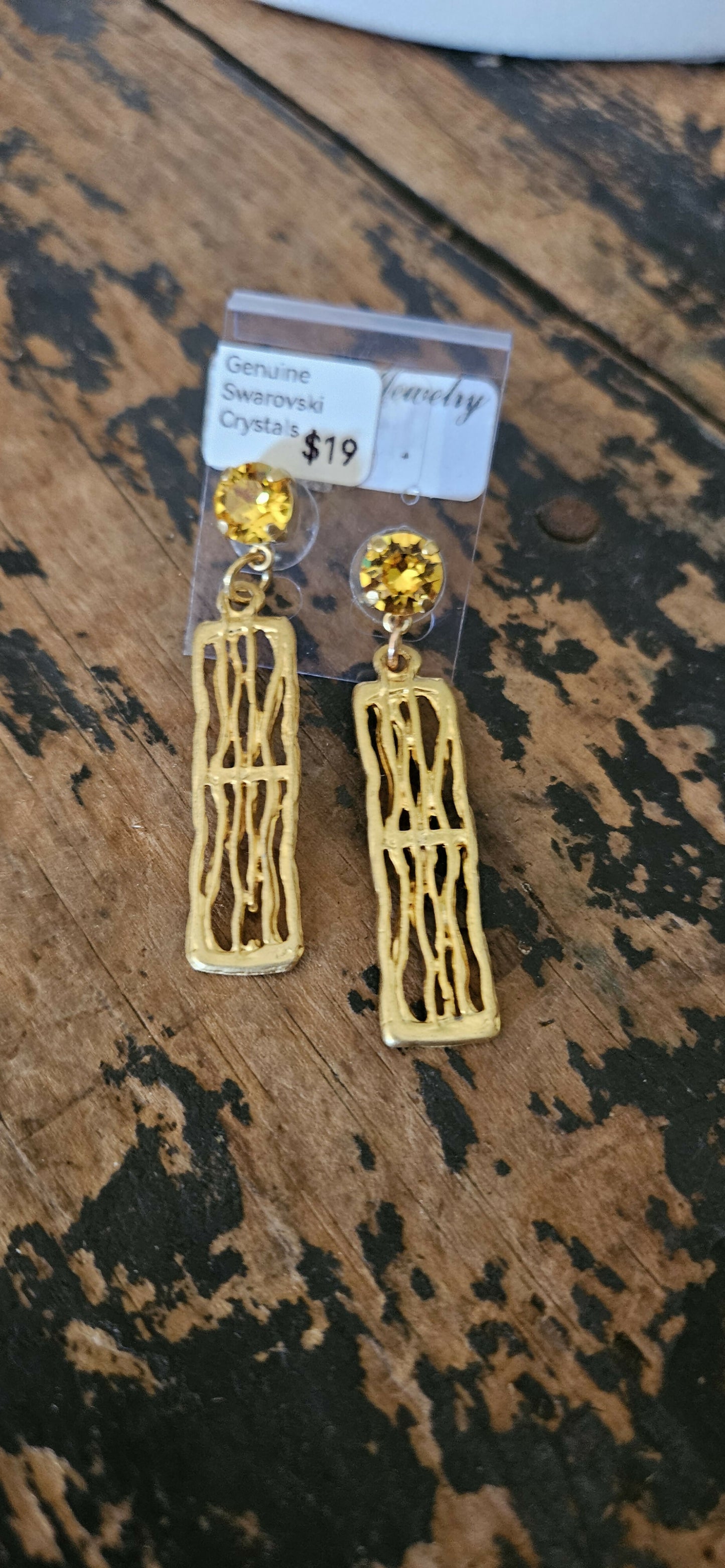 Anytime Crystals 8.5mm Light Topaz Earrings