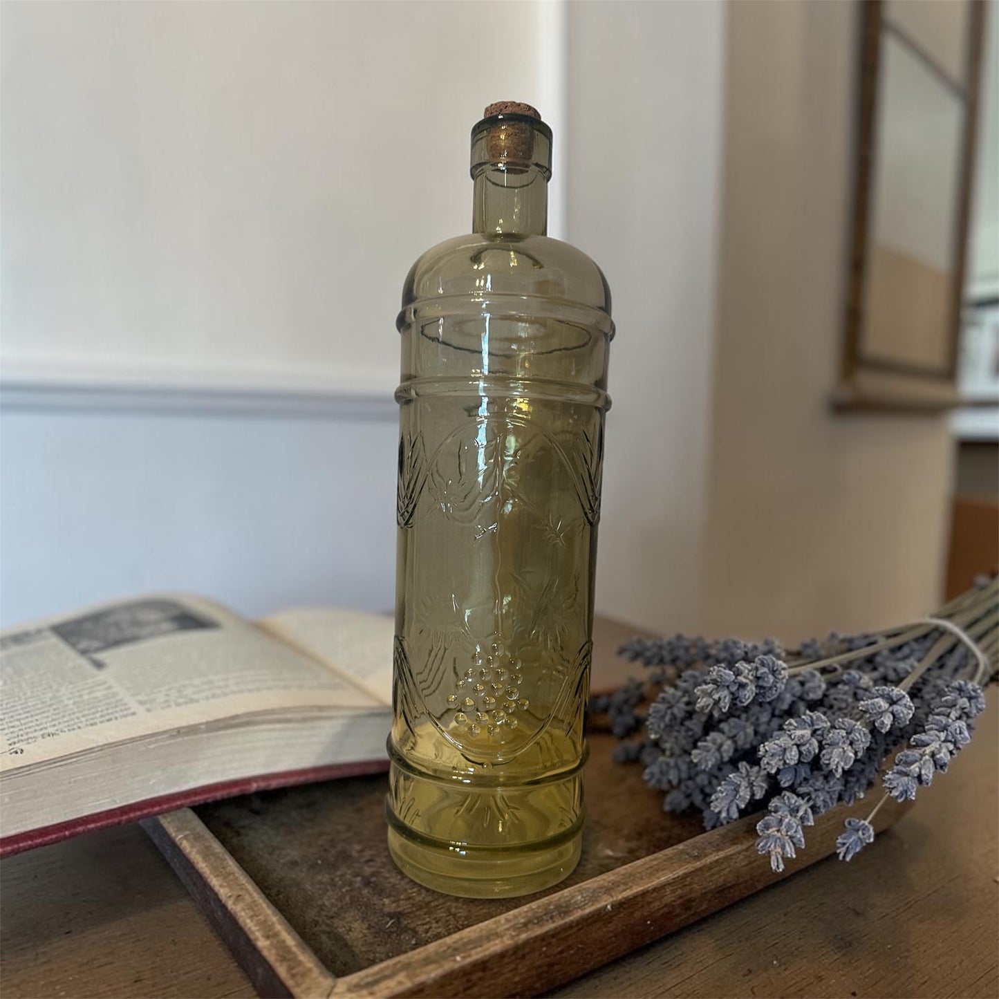 Glass Bottle Green 12” w/ Cork