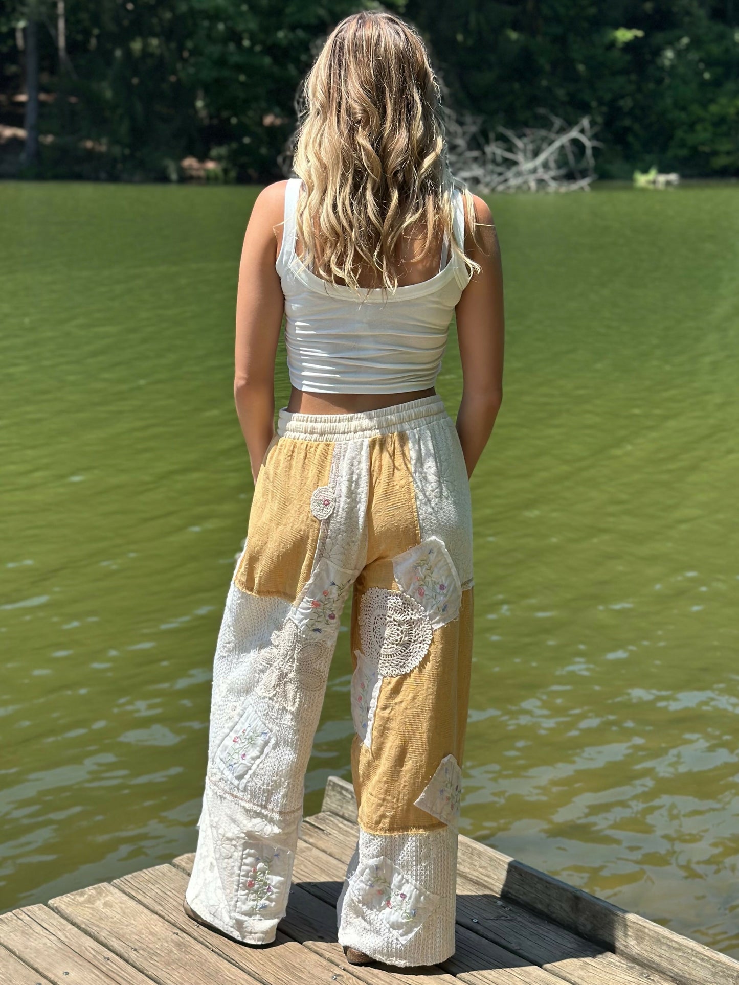 Honey Stitch Boho Pants