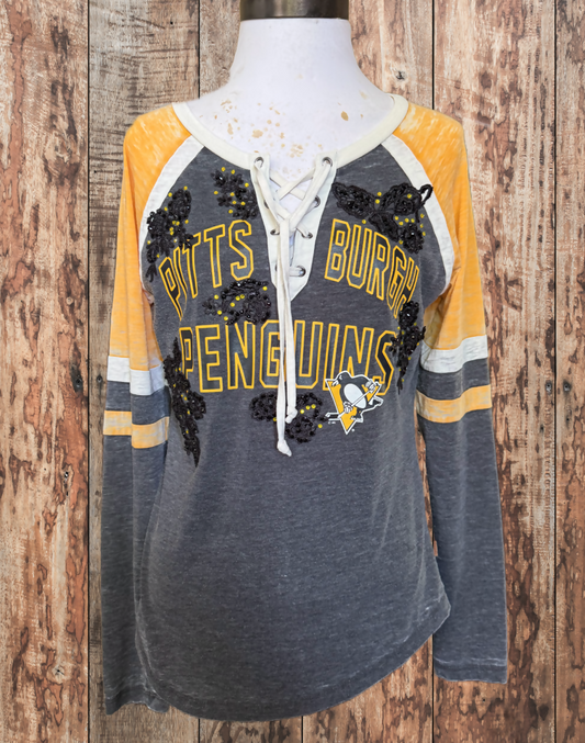 Pens long-sleeve Embellished Shirt Medium