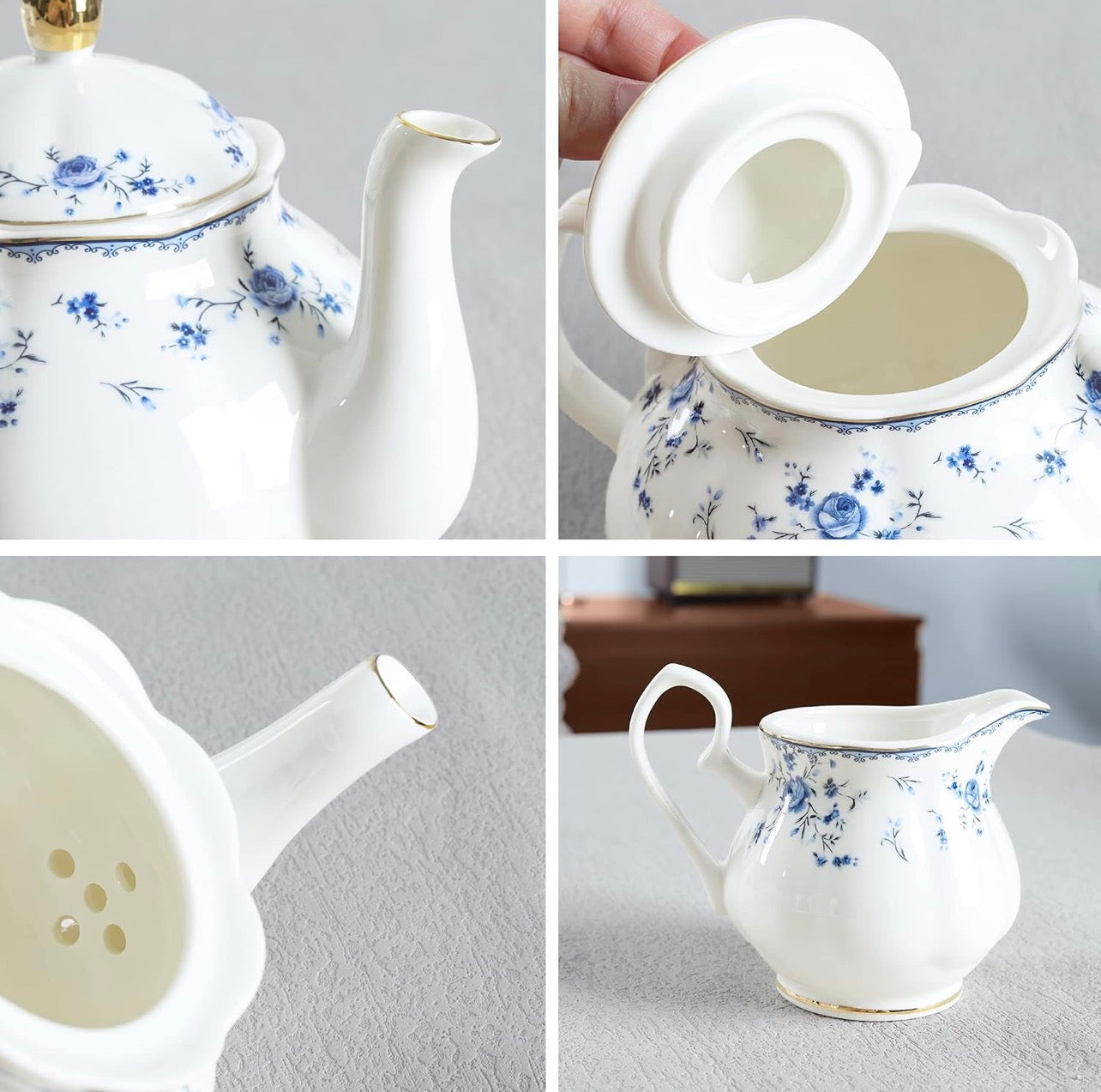 Blue Rose Tea Set (15pc set)