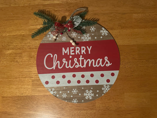 Merry Christmas wood round