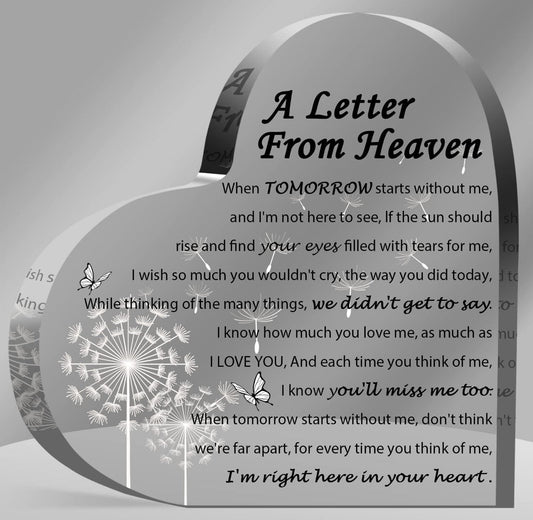 Sympathy Heart- A letter from heaven
