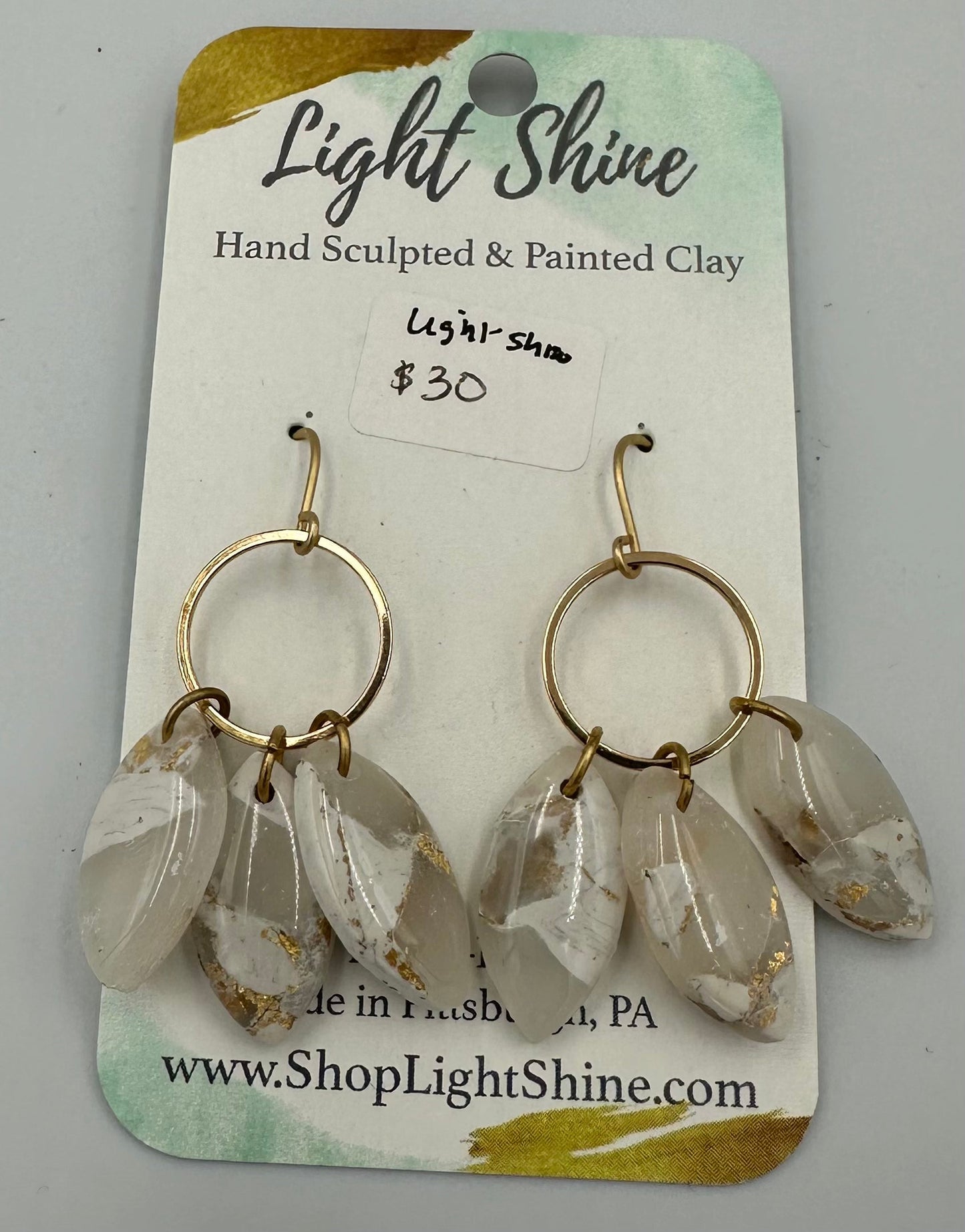 Translucent Teardrop Cluster Dangle Earrings