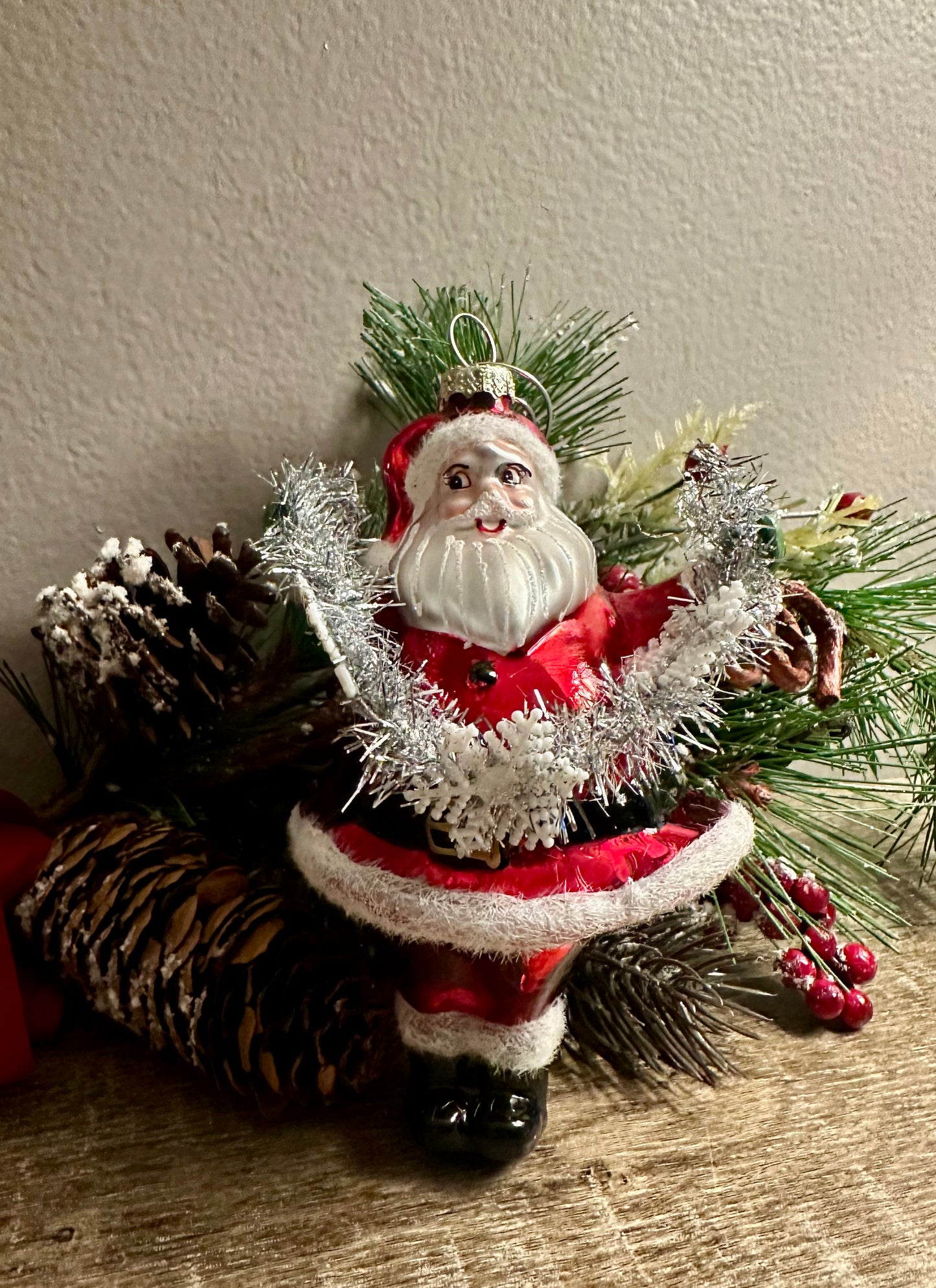 Festive Santa ornament