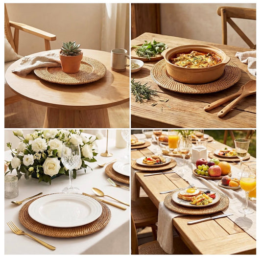 Rattan Charger Plate, 6 Pack 13"