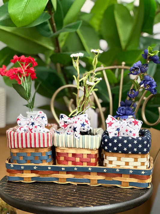 Red, White & Blue Tray w/ Floral