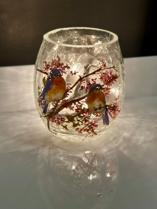Lighted Glass Bird Vase