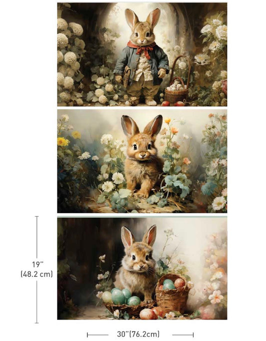 Dreamy Bunnies- A3 Decoupage Finer Pack of 3