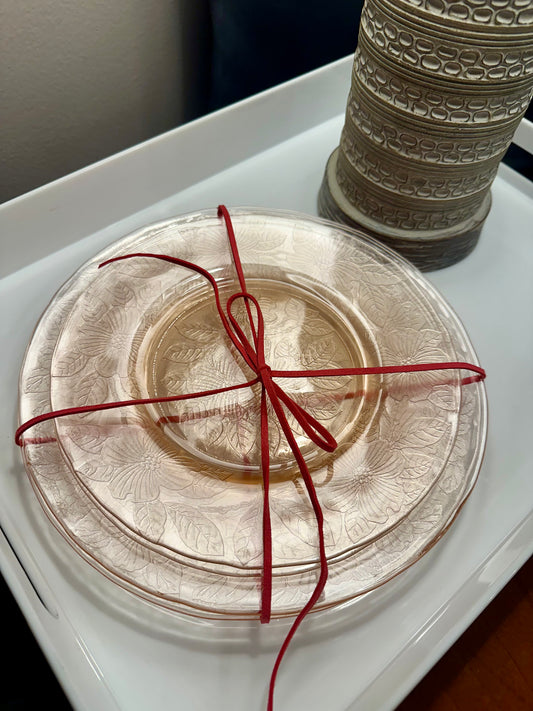 Vintage DEPRESSION GLASS Dogwood Apple Blossom