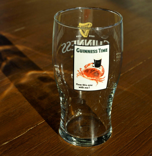 Guinness "Brewed in Dublin" Crab Logo Vintage Style Pint Beer Glass - Dublin, Ireland