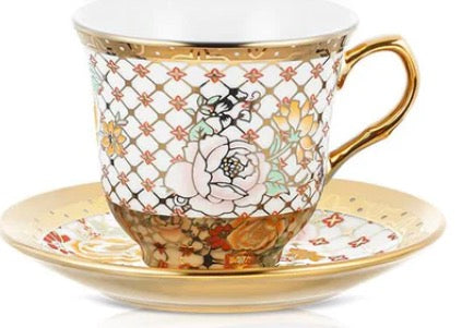 Teacup- Gold Lattice