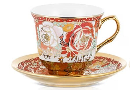Teacup- Pink & Gold Floral